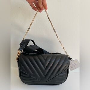 Women Crossbody Handbag With Chain Strap, Lightweight Cellphone Purse, Black